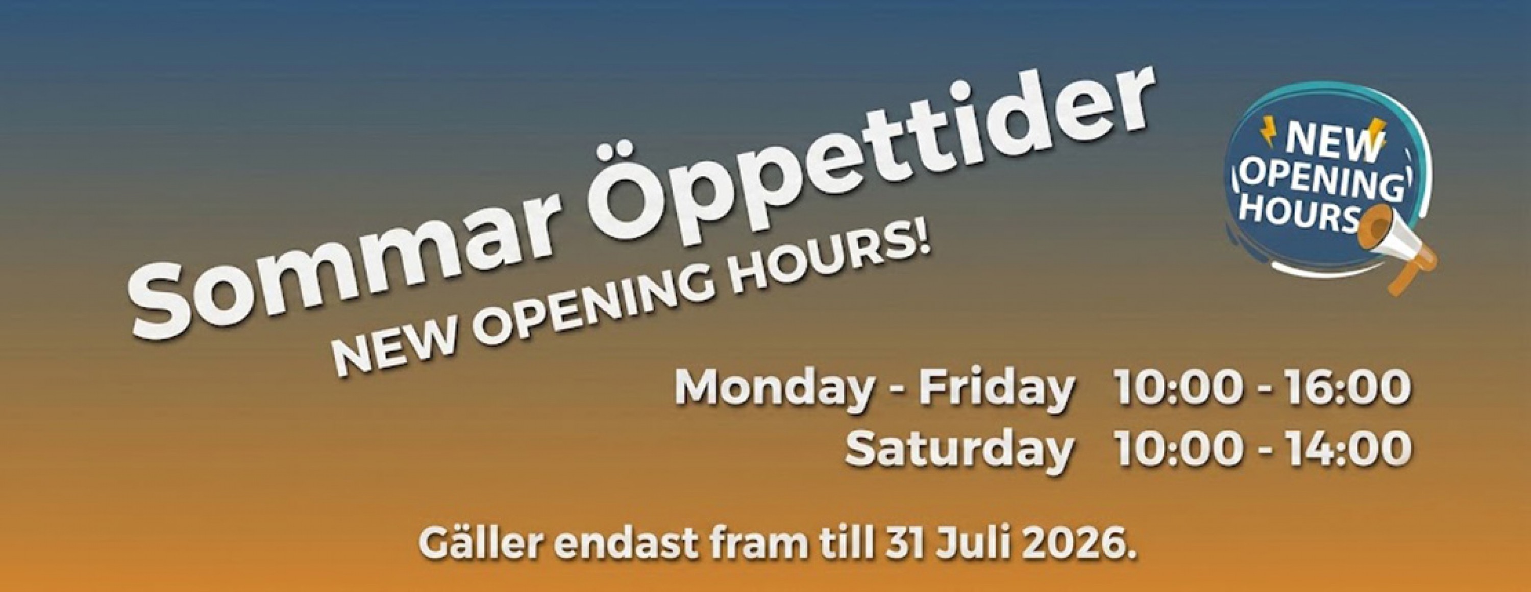 Nya Öppettider