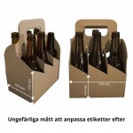 Sexpack för flaskor brun
